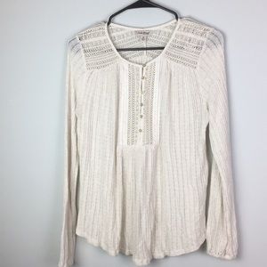 Lucky brand cream knit sweater light weight